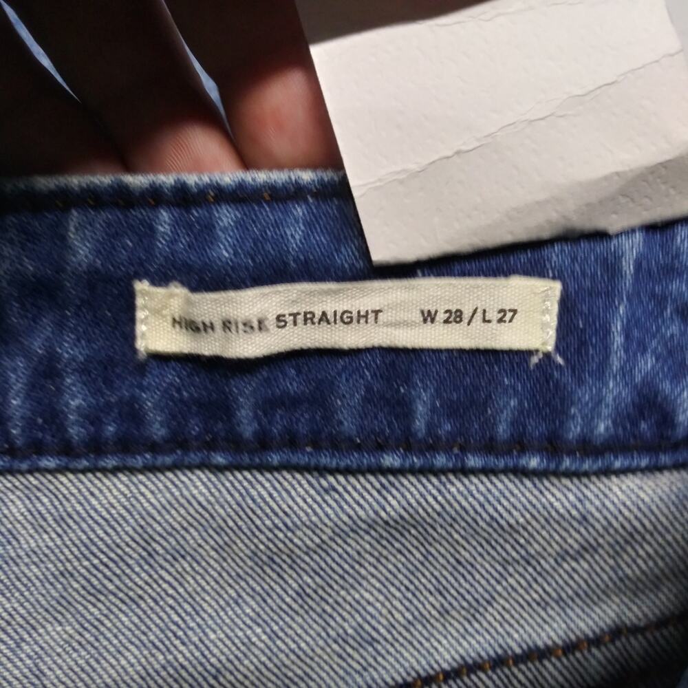 Cleo + Wolf Women's High Rise Straight Dark Wash Button Fly Denim Jean Size 28 - Picture 10 of 13